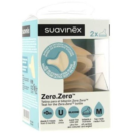 Suavinex 2 Tetinas silicona lactancia mixta para el biberón zero.zero