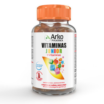 Arkopharma Vitaminas Junior 60 Caramelos. Sabor Frutado. 9 Vitaminas. A partir de los 3 años.